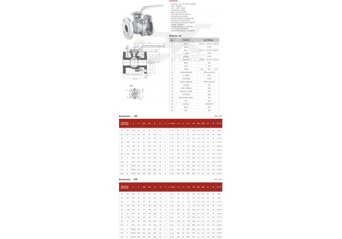 2-PC BALL VALVE FLANGE END J DIRECT MOUNTING PAD